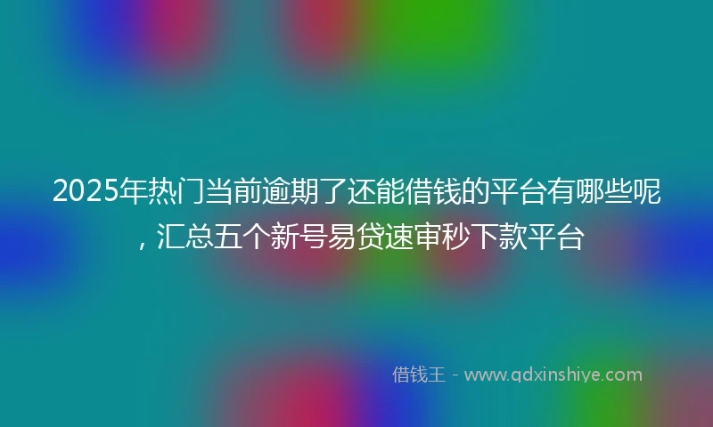 2025年热门当前逾期了还能借钱的平台有哪些呢，汇总五个新号易贷速审秒下款平台