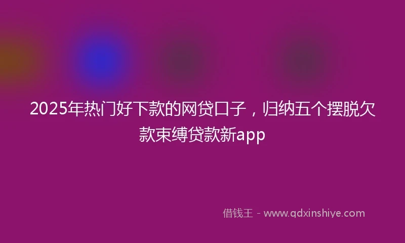 2025年热门好下款的网贷口子，归纳五个摆脱欠款束缚贷款新app