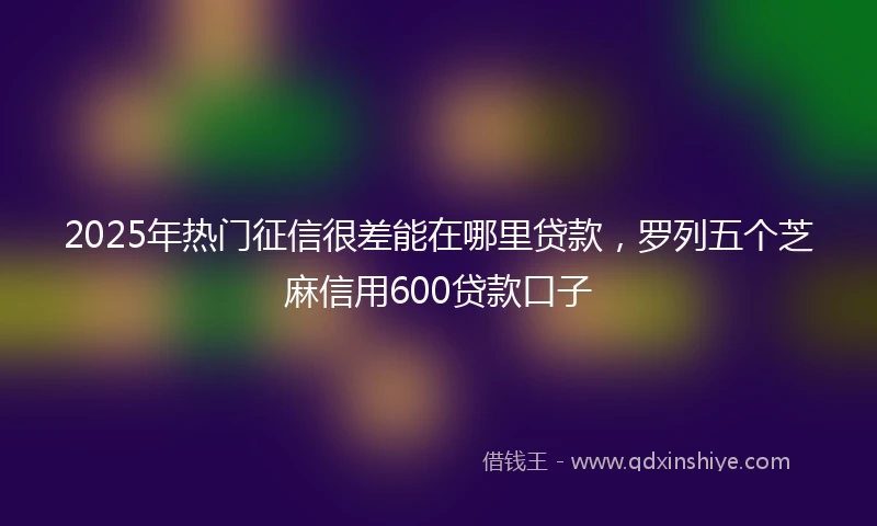2025年热门征信很差能在哪里贷款，罗列五个芝麻信用600贷款口子
