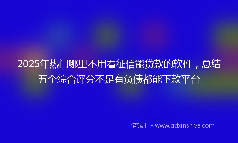 2025年热门哪里不用看征信能贷款的软件，总结五个综合评分不足有负债都能下款平台