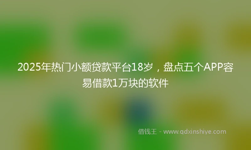 2025年热门小额贷款平台18岁，盘点五个APP容易借款1万块的软件