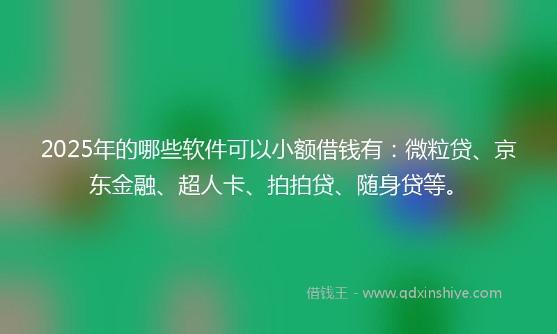 2025年的哪些软件可以小额借钱有：微粒贷、京东金融、超人卡、拍拍贷、随身贷等。