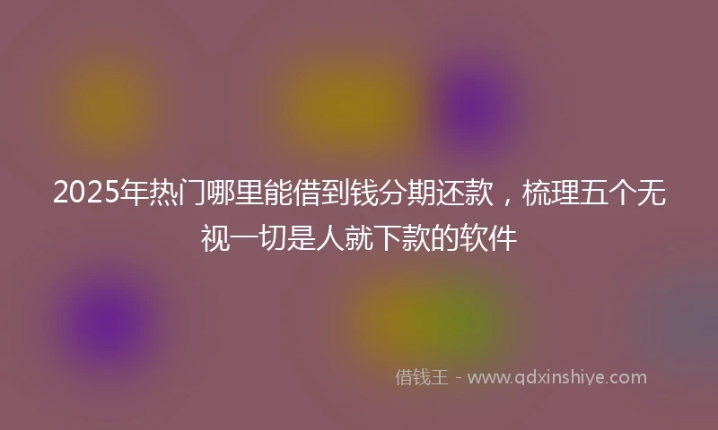 2025年热门哪里能借到钱分期还款，梳理五个无视一切是人就下款的软件