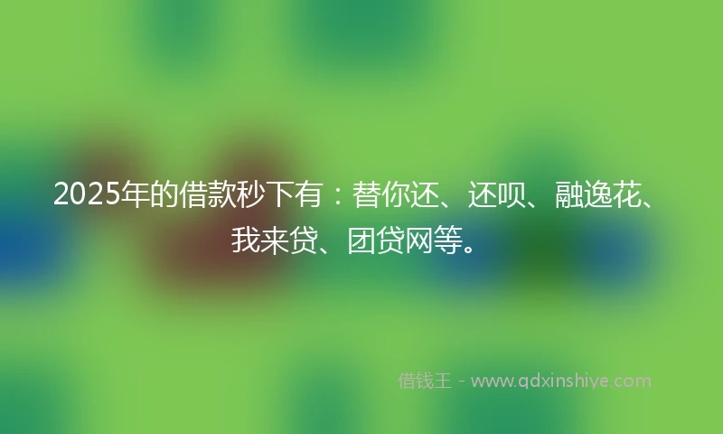 2025年的借款秒下有：替你还、还呗、融逸花、我来贷、团贷网等。