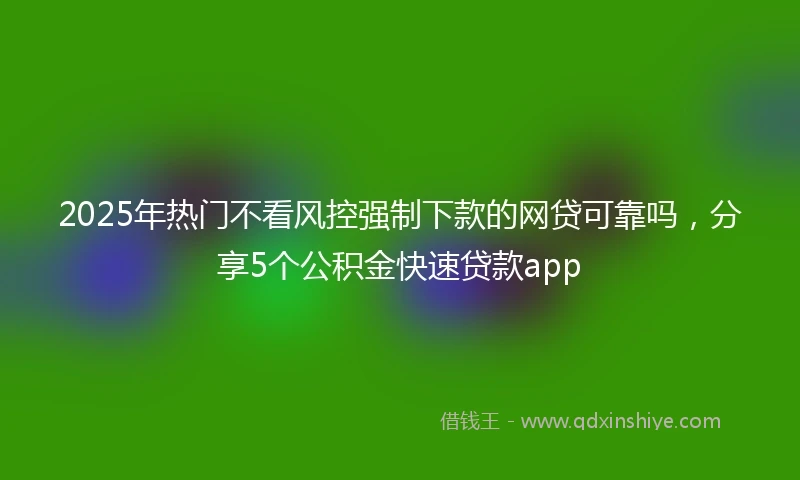 2025年热门不看风控强制下款的网贷可靠吗，分享5个公积金快速贷款app