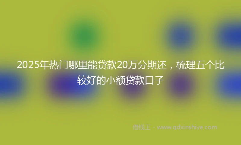 2025年热门哪里能贷款20万分期还，梳理五个比较好的小额贷款口子