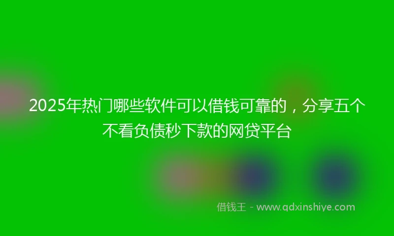 2025年热门哪些软件可以借钱可靠的，分享五个不看负债秒下款的网贷平台