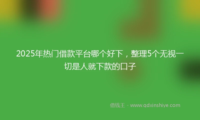 2025年热门借款平台哪个好下，整理5个无视一切是人就下款的口子