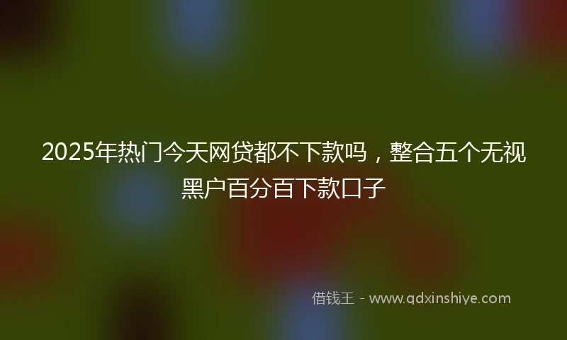 2025年热门今天网贷都不下款吗，整合五个无视黑户百分百下款口子