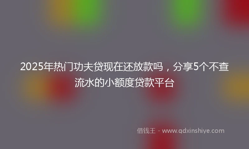 2025年热门功夫贷现在还放款吗,分享5个不查流水的小额度贷款平台