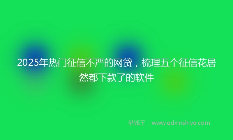 2025年热门征信不严的网贷，梳理五个征信花居然都下款了的软件