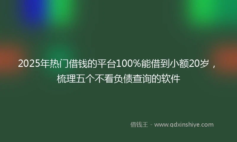 2025年热门借钱的平台100%能借到小额20岁，梳理五个不看负债查询的软件