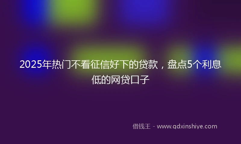 2025年热门不看征信好下的贷款，盘点5个利息低的网贷口子