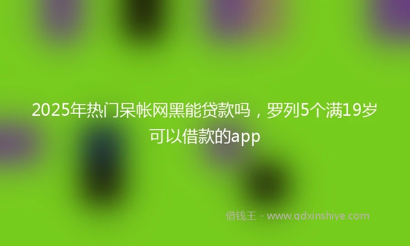 2025年热门呆帐网黑能贷款吗，罗列5个满19岁可以借款的app