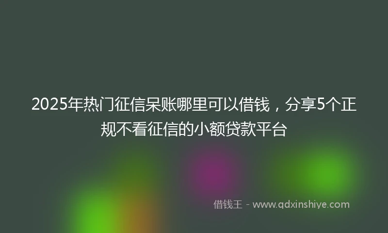 2025年热门征信呆账哪里可以借钱，分享5个正规不看征信的小额贷款平台