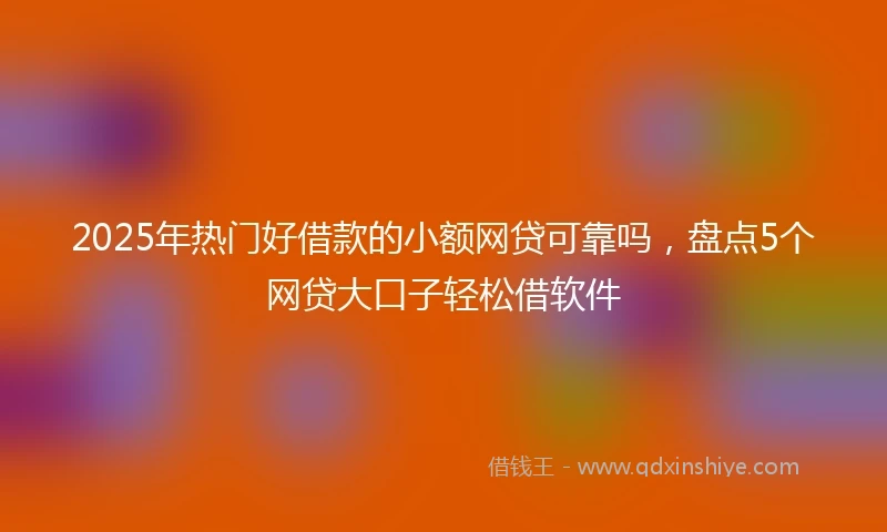 2025年热门好借款的小额网贷可靠吗，盘点5个网贷大口子轻松借软件