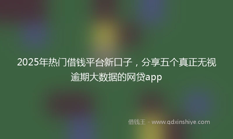 2025年热门借钱平台新口子，分享五个真正无视逾期大数据的网贷app
