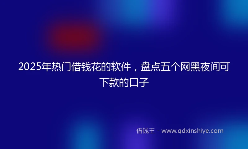 2025年热门借钱花的软件，盘点五个网黑夜间可下款的口子