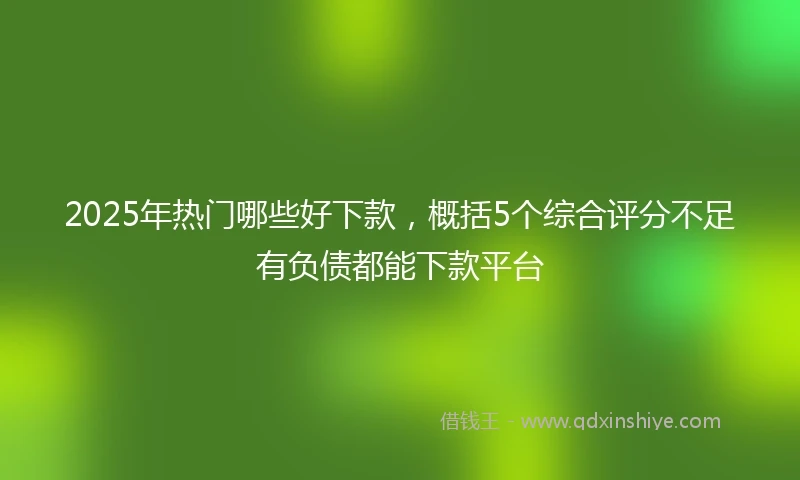 2025年热门哪些好下款，概括5个综合评分不足有负债都能下款平台