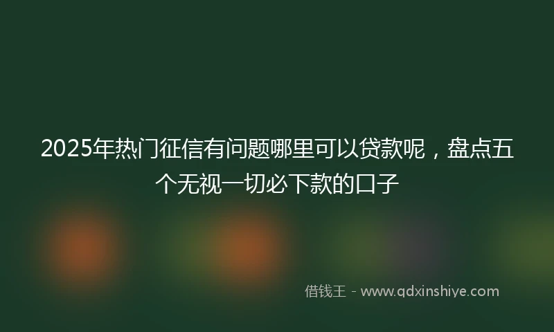2025年热门征信有问题哪里可以贷款呢，盘点五个无视一切必下款的口子