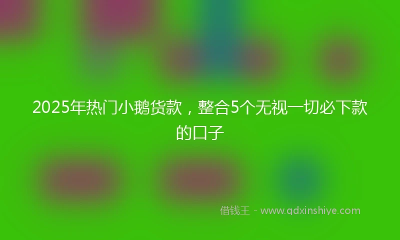 2025年热门小鹅货款，整合5个无视一切必下款的口子