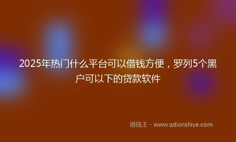 2025年热门什么平台可以借钱方便，罗列5个黑户可以下的贷款软件
