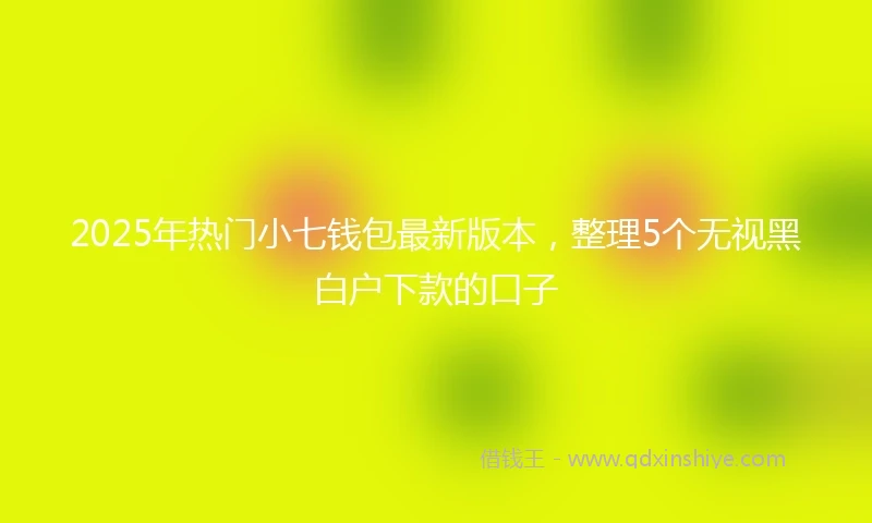 2025年热门小七钱包最新版本，整理5个无视黑白户下款的口子