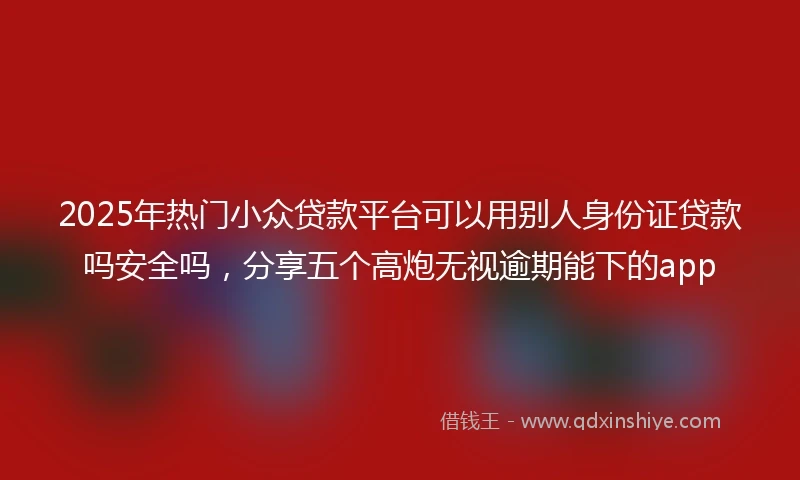 2025年热门小众贷款平台可以用别人身份证贷款吗安全吗，分享五个高炮无视逾期能下的app