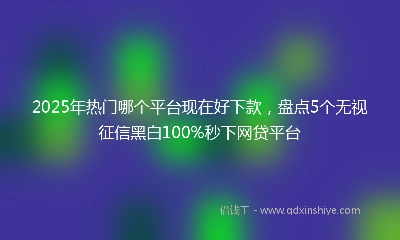 2025年热门哪个平台现在好下款，盘点5个无视征信黑白100%秒下网贷平台