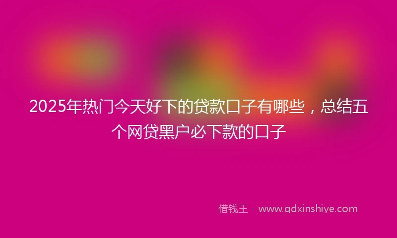 2025年热门今天好下的贷款口子有哪些，总结五个网贷黑户必下款的口子