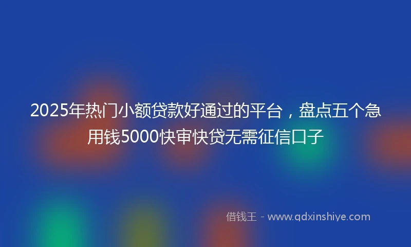2025年热门小额贷款好通过的平台，盘点五个急用钱5000快审快贷无需征信口子