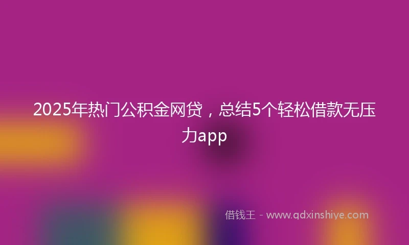 2025年热门公积金网贷，总结5个轻松借款无压力app