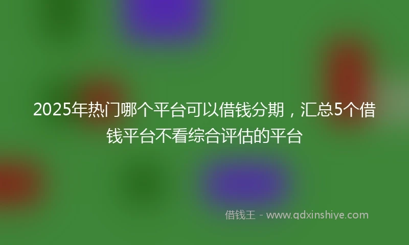 2025年热门哪个平台可以借钱分期，汇总5个借钱平台不看综合评估的平台