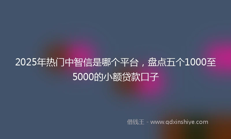 2025年热门中智信是哪个平台，盘点五个1000至5000的小额贷款口子