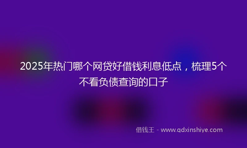 2025年热门哪个网贷好借钱利息低点，梳理5个不看负债查询的口子