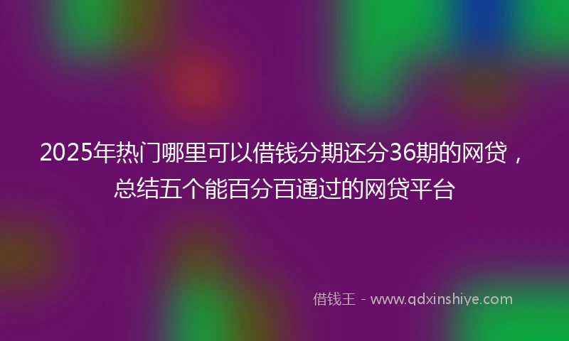 2025年热门哪里可以借钱分期还分36期的网贷，总结五个能百分百通过的网贷平台