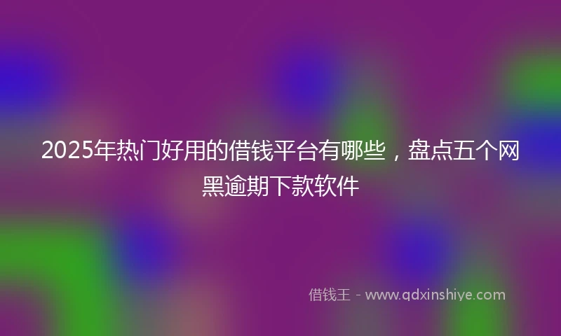 2025年热门好用的借钱平台有哪些，盘点五个网黑逾期下款软件