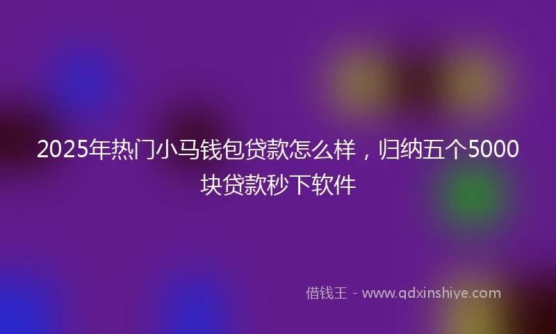 2025年热门小马钱包贷款怎么样，归纳五个5000块贷款秒下软件