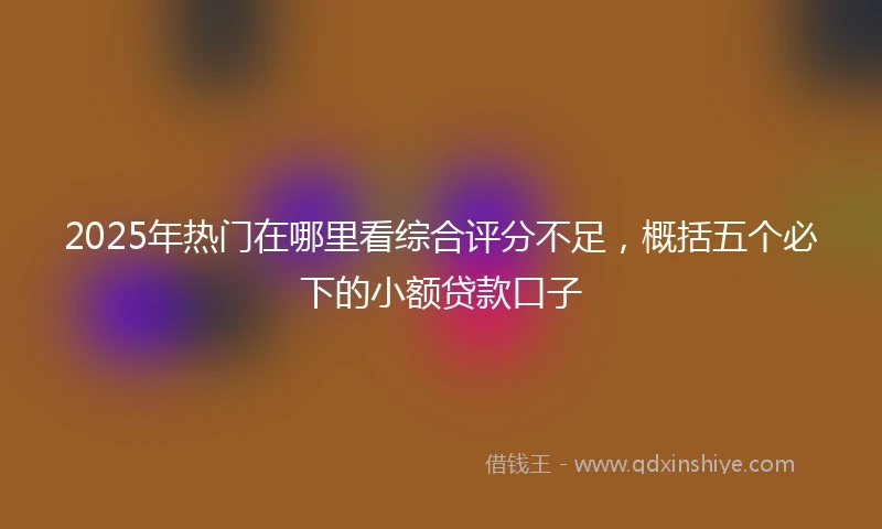 2025年热门在哪里看综合评分不足，概括五个必下的小额贷款口子