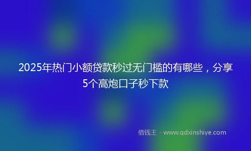 2025年热门小额贷款秒过无门槛的有哪些，分享5个高炮口子秒下款