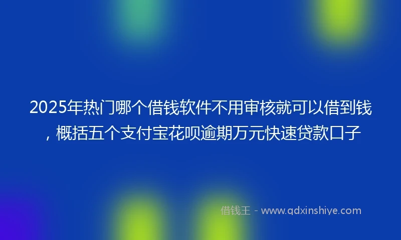 2025年热门哪个借钱软件不用审核就可以借到钱，概括五个支付宝花呗逾期万元快速贷款口子