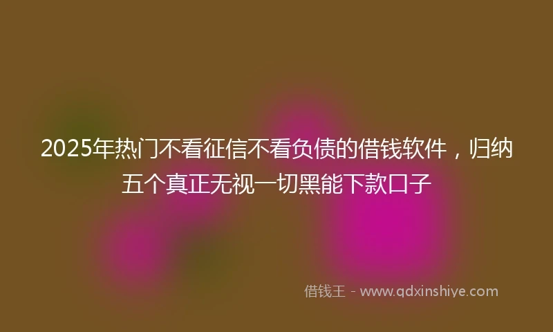 2025年热门不看征信不看负债的借钱软件，归纳五个真正无视一切黑能下款口子