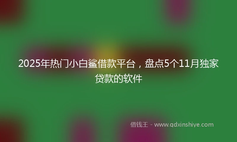 2025年热门小白鲨借款平台，盘点5个11月独家贷款的软件