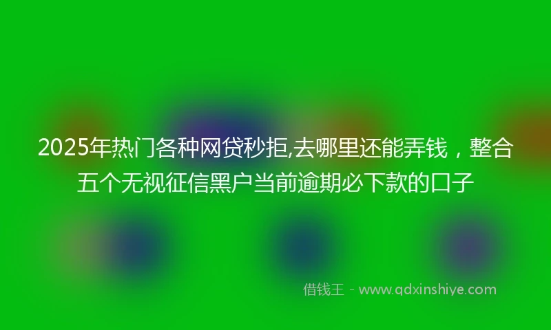 2025年热门各种网贷秒拒,去哪里还能弄钱，整合五个无视征信黑户当前逾期必下款的口子