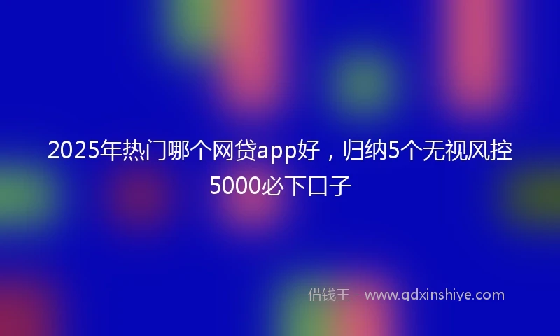 2025年热门哪个网贷app好，归纳5个无视风控5000必下口子
