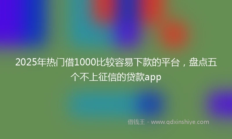 2025年热门借1000比较容易下款的平台，盘点五个不上征信的贷款app