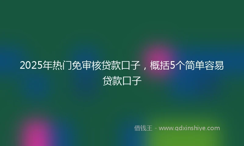2025年热门免审核贷款口子，概括5个简单容易贷款口子