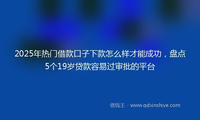 2025年热门借款口子下款怎么样才能成功，盘点5个19岁贷款容易过审批的平台