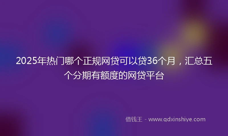 2025年热门哪个正规网贷可以贷36个月，汇总五个分期有额度的网贷平台