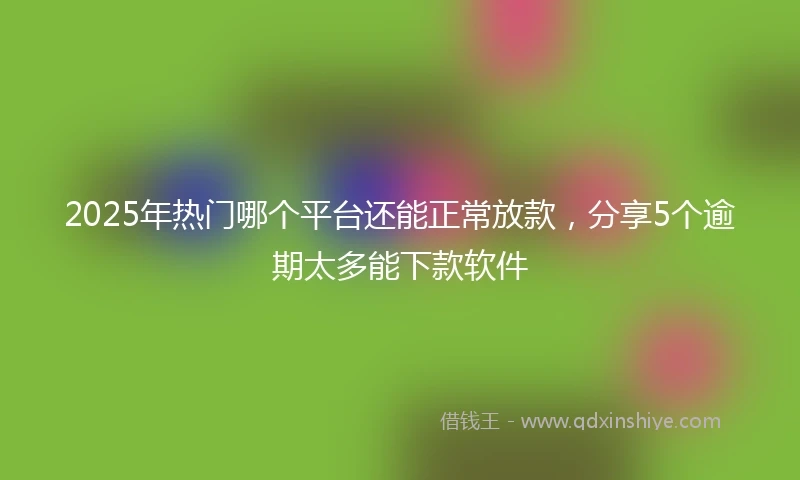 2025年热门哪个平台还能正常放款，分享5个逾期太多能下款软件